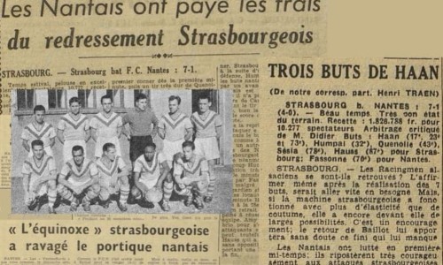 Strasbourg-Nantes 1952, première douloureuse à la Meinau